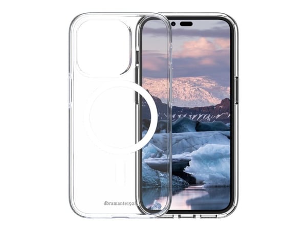 dbramante1928 Iceland Pro - Baksidesskydd för mobiltelefon - MagSafe-kompatibilitet - 100 % återvunnen plast - klar - för Apple iPhone 14 Pro