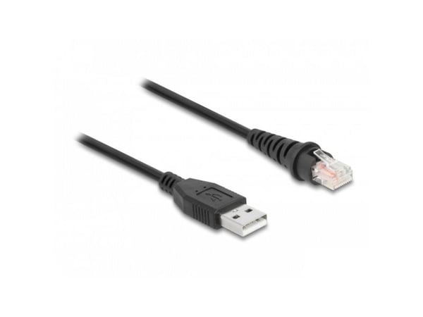 Delock - Strekkodeskannerkabel - RJ-50 (hann) til USB (hann) - USB 2.0 - 1.5 m - svart