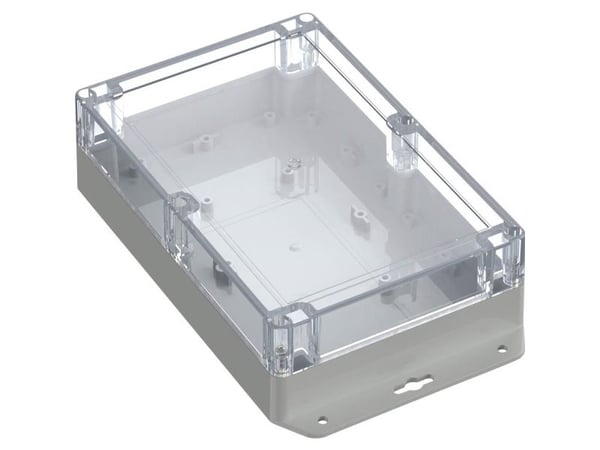 TRU COMPONENTS TC-13865332 industrikabinett 6U 243,5 x 141,5 x 60,1 ABS-PC lys grå transparent