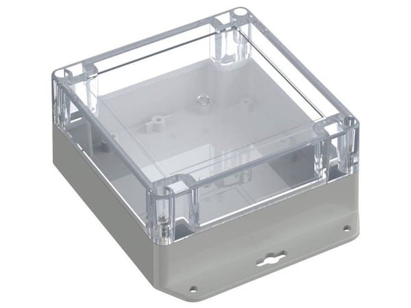 TRU COMPONENTS industrikabinett 6U07121206737 TC-13865316 151,4 x 121,4 x 60 ABS-PC lys grå, transparent (1 stk)