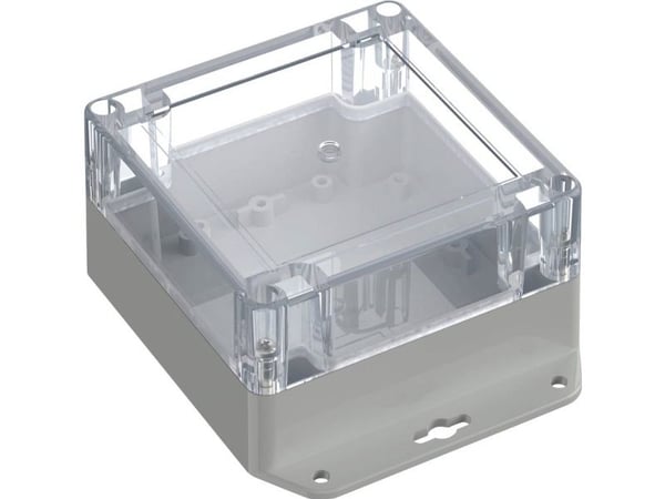 TRU COMPONENTS industrikabinett TC-13865284, 6U07111106737, 136,5 x 106,5 x 60,1 ABS-PC lys grå, transparent (1 stk)
