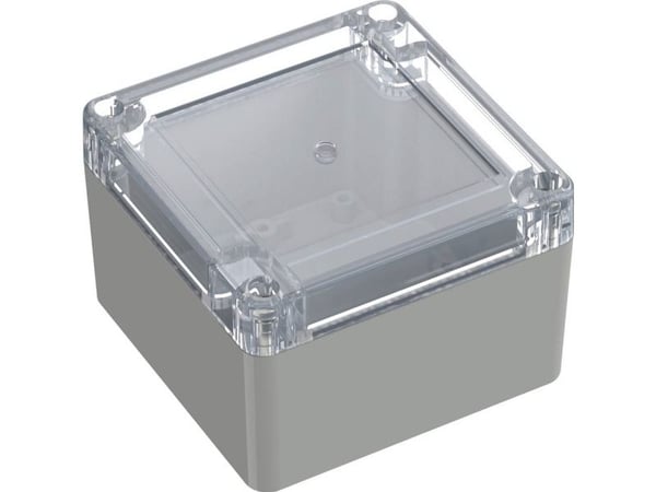 TRU COMPONENTS 6U0709090906139 TC-13865076 Industrikabinett 90 x 90 x 60 Polykarbonat Lysegrå, gjennomsiktig 1 stk