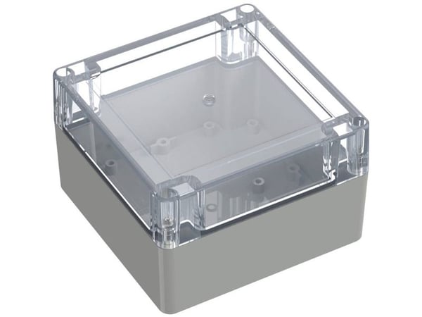 TRU COMPONENTS TC-13865124 industrikabinett 6U 119,9 x 119,9 x 75 mm polykarbonat lysegrå, transparent (1 stk)