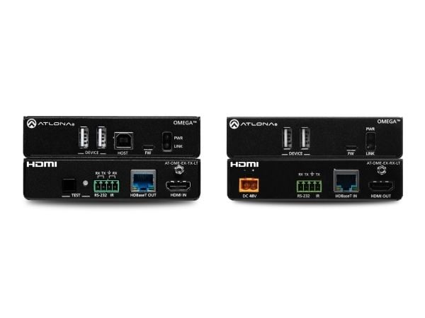 Atlona Omega Series AT-OME-EX-KIT-LT - Sender og mottaker - video/lyd/infrarød/seriell/USB/strøm-forlenger - HDBaseT - opp til 70 m