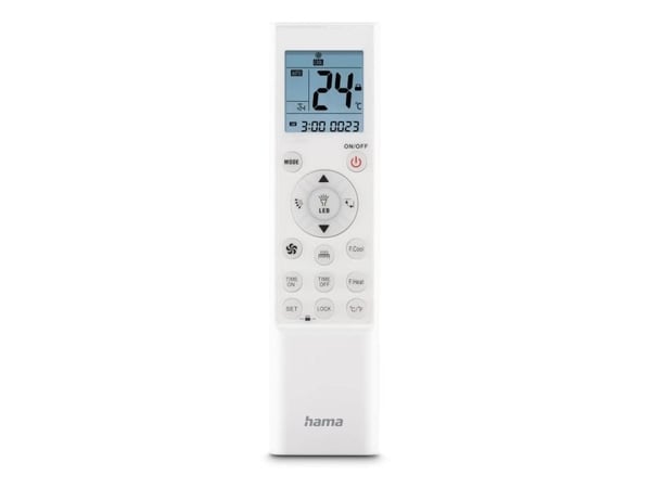 Hama 00221040, Air-condition, IR Kabelfri, Trykknapper, Innebygd skjerm, Hvit