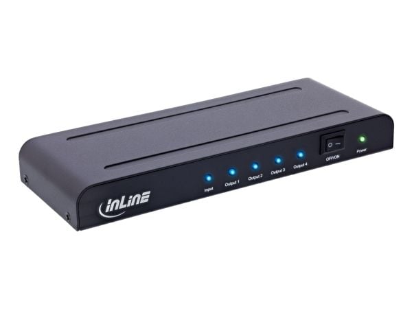 InLine 65010K, HDMI, 4x HDMI, Svart, 3840 x 2160 piksler, 4K Ultra HD, 12 bit