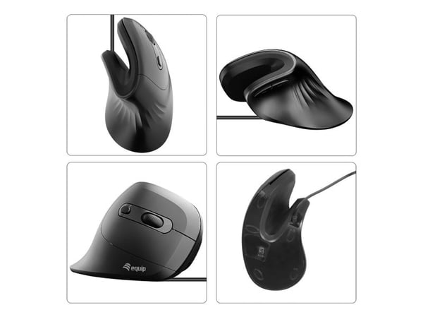 Equip 245119, Oikeakätinen, Vaakasuuntainen muotoilu, Optinen, USB Type-A + USB Type-C, 7200 DPI, musta
