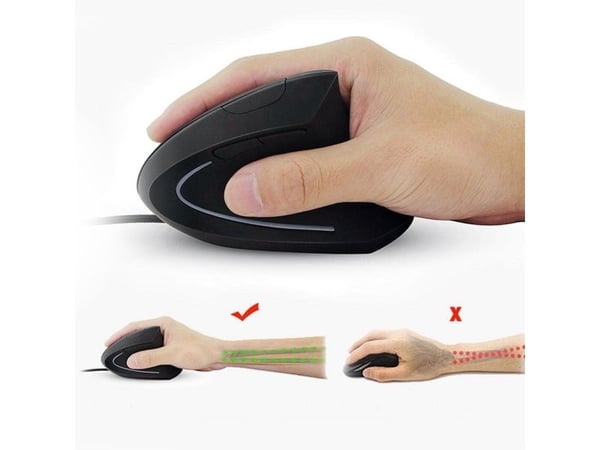 Ergonominen hiiri USB-A pistoke L+R 1.80m musta (245118)