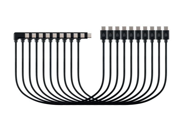 Kensington - USB-kabel - 24 pin USB-C (hann) til 24 pin USB-C (hann) vinklet - USB 2.0 - 3 A - 3.5 m - svart (en pakke 10)