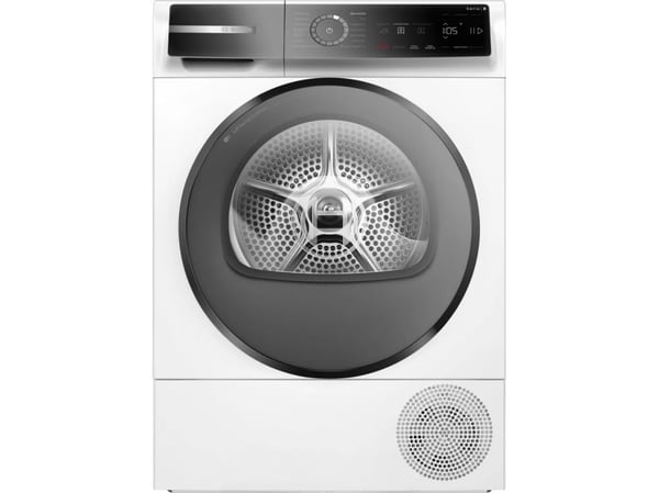 Bosch Serie 8 WQB246D41, Frittstående, Frontmatet, Varme pumpe, Hvit, Knapper, 112 l