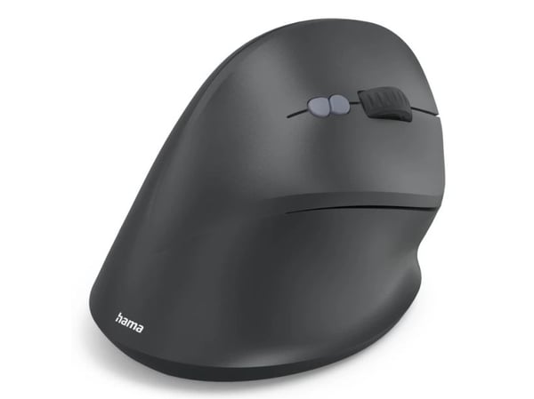 Hama EWM-600R, högerhand, Vertikal design, Optisk, Trådlös RF + Bluetooth, 1800 DPI, Svart
