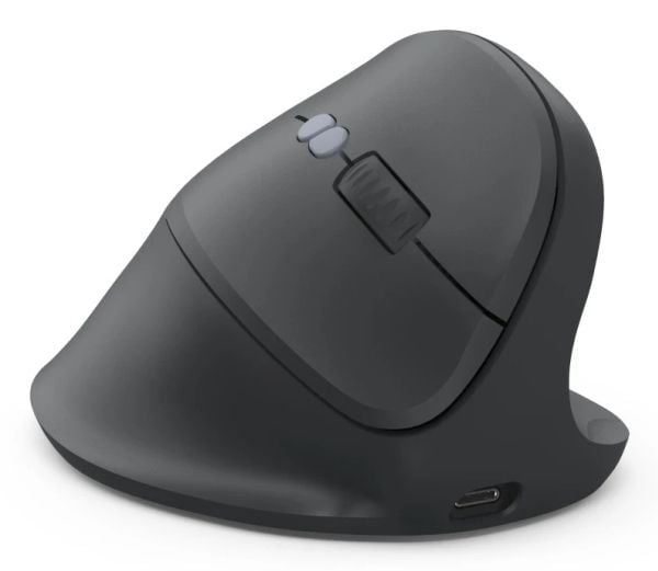 Hama EWM-600R, högerhand, Vertikal design, Optisk, Trådlös RF + Bluetooth, 1800 DPI, Svart