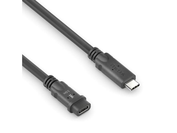 PureLink PI6630-030, 3 m, USB C, USB C, USB4 Gen 2x2, 20 Gbit/sek, musta