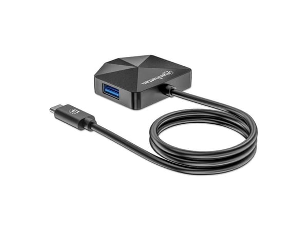 Manhattan 181150, Koblet med ledninger (ikke trådløs), USB 3.2 Gen 2 (3.1 Gen 2) Type-C, Svart, 5 Gbit/s, Plast, USB