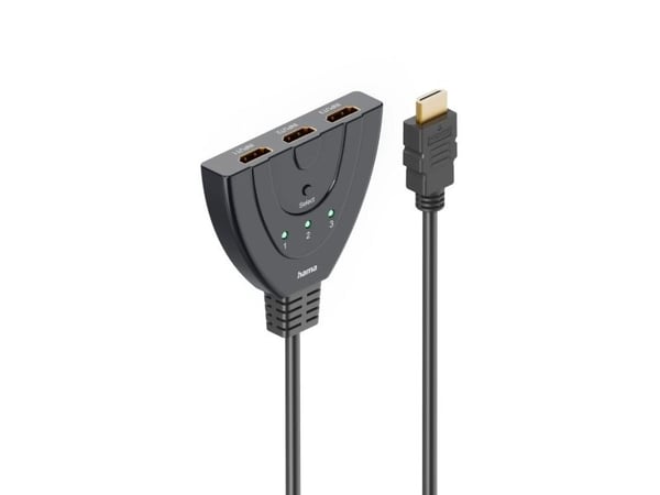 Hama 00205101, 0,55 m, HDMI Type A (Standard), 3 x HDMI Type A (Standard), Svart