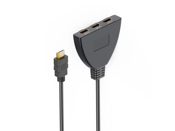 Hama 00205101, 0,55 m, HDMI Type A (Standard), 3 x HDMI Type A (Standard), Svart