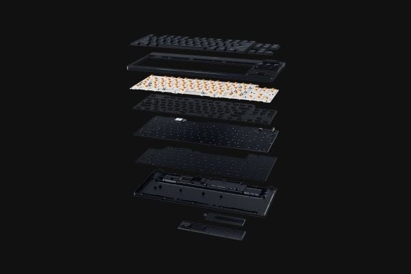 Razer BlackWidow V4 Low-Profile Tenkeyless HyperSpeed, Ledning & Trådløs, USB + RF Wireless + Bluetooth, Mekanisk nøkkelbryter, QWERTY, RGB LED, Sort