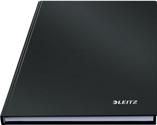 Leitz Solid - Notisbok - A5 (148 x 210 mm) - 80 ark / 160 sider - rutet - svart - plast