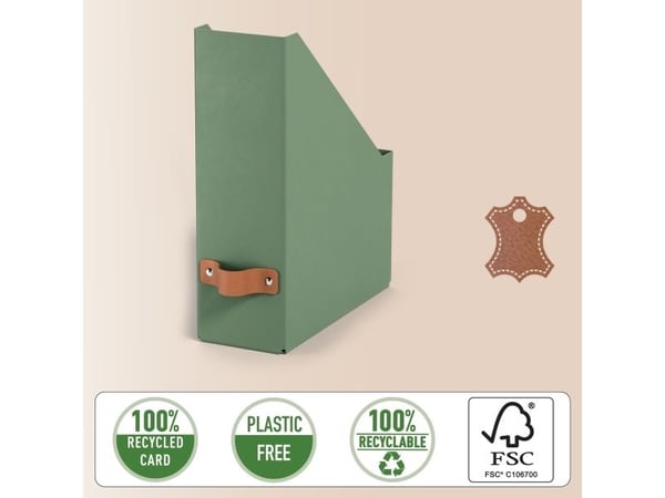 Leitz Puro lehtikotelo, 100 % kierrätyskartonki, 2 kpl, Vihreä, Kartonki, 100 mm, 260 mm, 310 mm, 310 g