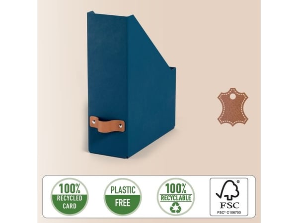 Leitz Puro Tidsskriftsamler, 100 % resirkulert kartong, pakke med 2, Blå, Kartong, 100 mm, 260 mm, 310 mm, 310 g