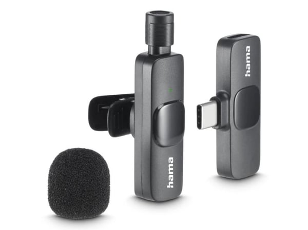 Hama Smart Wireless, Lavalier-/langaton mikrofoni, -38 dB, 80 - 16000 Hz, 2200 O, Suuntaukseton, Langaton