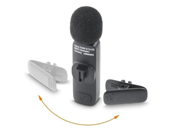 Hama Smart Wireless, Lavalier-/langaton mikrofoni, -38 dB, 80 - 16000 Hz, 2200 O, Suuntaukseton, Langaton
