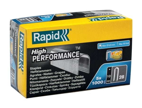 Rapid 11893510, Pakke med stifter, 1 cm, 5000 stifter, Metallisk, Rapid (merkevare), R28