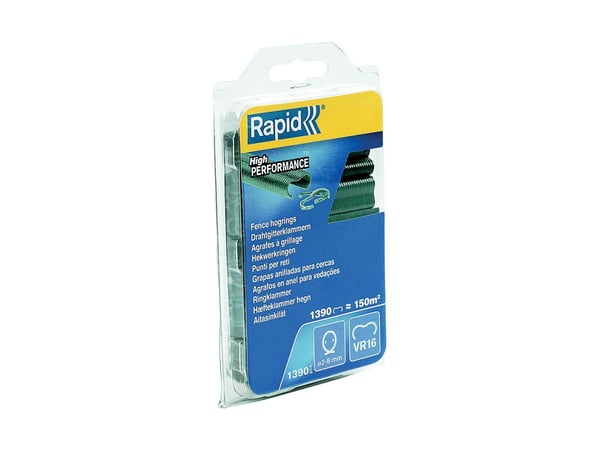 Rapid 40108800, Ringer for griser, Grønn, 1390 stykker, fence pliers FP20, FP216, 2 - 8 mm, 20 mm