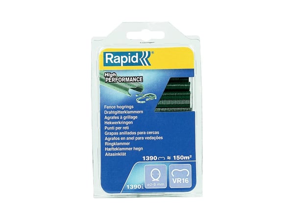 Rapid 40108800, Ringer for griser, Grønn, 1390 stykker, fence pliers FP20, FP216, 2 - 8 mm, 20 mm