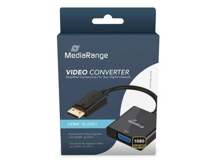 MediaRange MRCS228, Sort, 0,2 m, 3840 x 2160 piksler, 3840x2160@60fps, HDMI, DVI-I