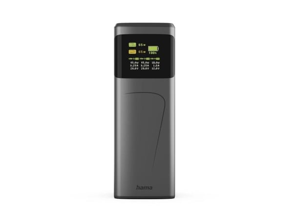 Hama High Power, 20000 mAh, Lithium-Ion (Li-Ion), Power Delivery 3.0, Quick Charge 3.0, 65 W, Grå