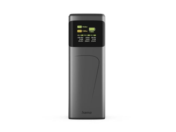 Hama High Power, 24000 mAh, Lithium-Ion (Li-Ion), Power Delivery 3.0, Quick Charge 3.0, 150 W, Grå