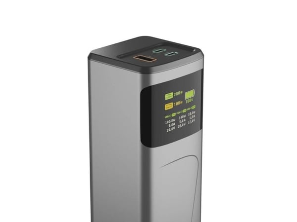 Hama High Power - Strømbank - DC 5 / 9 / 12 / 15 / 20 V - 200 watt - litiumion - 24000 mAh - utgangskontakter: 3 - gun metal gray