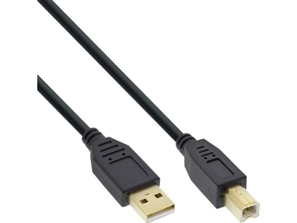 InLine - USB-kabel - USB (hane) till USB typ B (hane) - USB 2.0 - 2 m - up to 480 Mbps - svart (paket om 70)