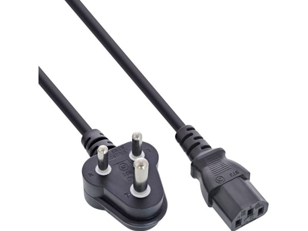 InLine B-16652R, 1,8 m, Virtapistoke tyyppi D, C13 liitin, H05VV-F, 5 A