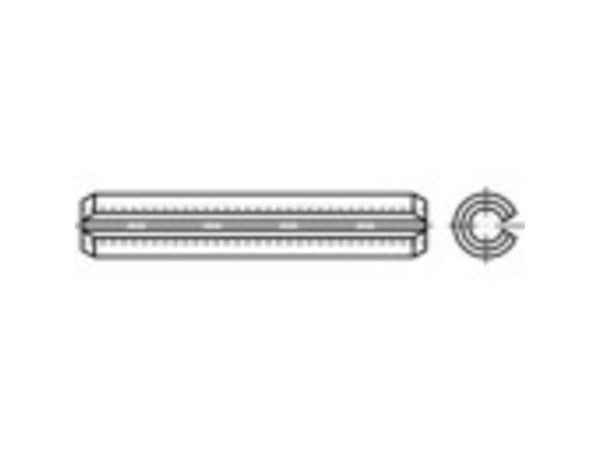 TOOLCRAFT TO-410631 rørstifter (Ø x L) 10 mm x 24 mm fjærstål 100 stk