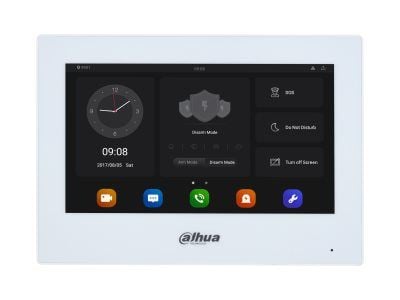 Dahua VTH5 Series VTH5321GW-W - IP intercom station monitor - innendørs - kablet, trådløs - 802.11b/g/n - 2.4 Ghz - 10/100 Ethernet - hvit