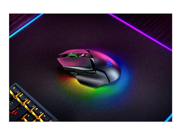 Razer Basilisk V3 pro 35K - Mus - ergonomisk - høyrehendt - optisk - 11 knapper - trådløs, kablet - Bluetooth, USB-C, 2.4 GHz - USB trådløs mottake...