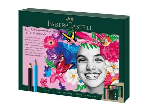Faber-Castell Polychromos & Pitt Graphite Matt Set, Multifärg, 38 styck
