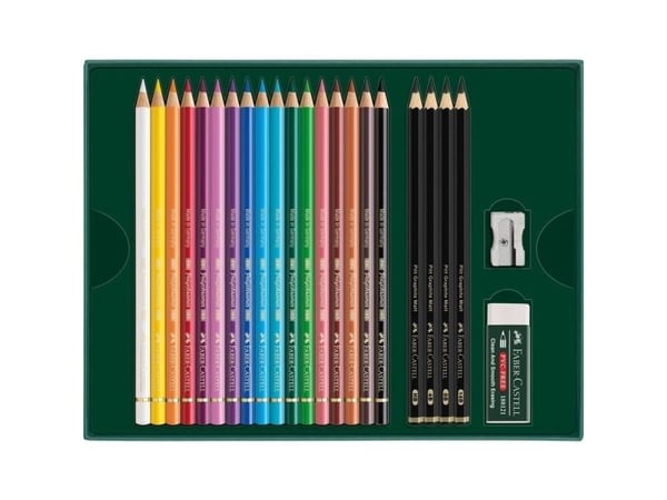 Faber-Castell Polychromos &amp; Pitt Graphite Matt Set, monivärinen, 21 kpl