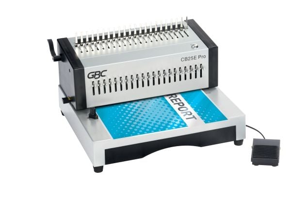GBC CB25E Pro Heavy Duty elektrisk stanse- og spiralinnbindingsmaskin, Kapasitet 500 A4-ark, Kombi-bindemaskin, Elektrisk, 500 ark, Sølv
