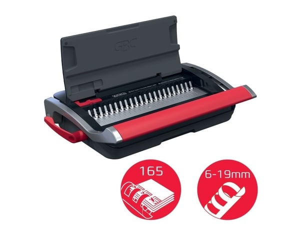 GBC CombBind® CB15 manuell innbindingsmaskin, kapasitet 165 ark Svart