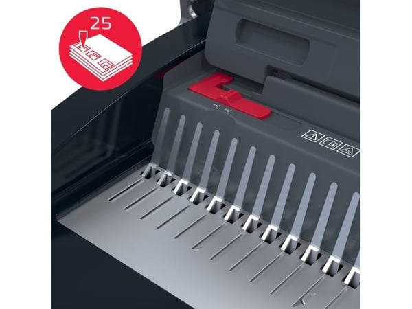 GBC CombBind® CB25 Manuell Inbindningsmaskin, Kambindningsmaskin, Manuell, 390 ark, Svart, Röd