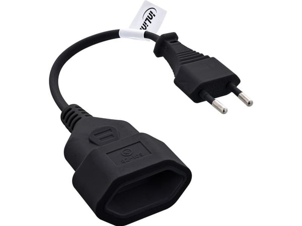 InLine 16680S, 0,2 m, CEE7/16, CEE7/16, H03VVH2-F, 250 V, 2.5 A
