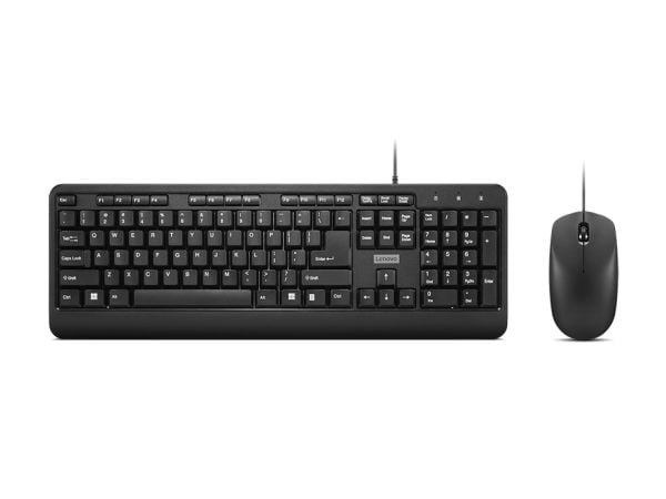 Lenovo 160 Wired Combo - Tastatur- og mussett - USB - QWERTY - USA - svart