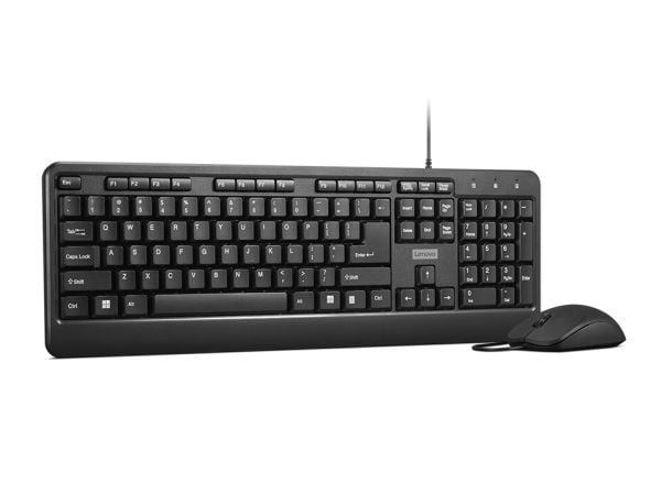 Lenovo 160 Wired Combo - Tastatur- og mussett - USB - QWERTY - USA - svart