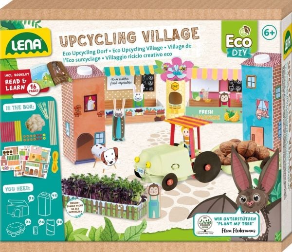 Lena Eco Upcycling Village, Håndverkssett for barn, 6 år, Flerfarget