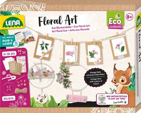 Lena Eco Floral Art, Håndverkssett for barn, 8 år, Flerfarget
