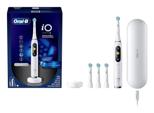 Oral-B iO Series9, Voksen, Oscillerende Tannbørste, Daglig stell, Gum omsorg, Intense, Sensitiv / Myk, Super sensitive, Tongue care, Whitening, Hvi...