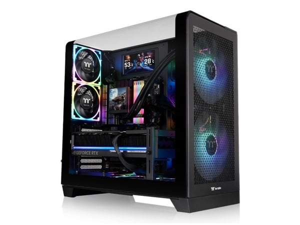Thermaltake View 390 Air - Mid tower - ATX - sidepanel med vindu (herdet glass) - ingen strømforsyning (PS2) - svart - USB/lyd